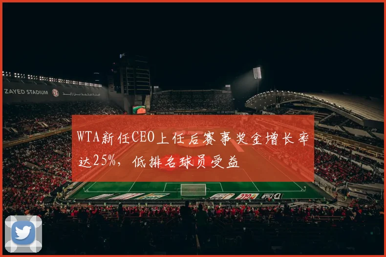 WTA新任CEO上任后赛事奖金增长率达25%,低排名球员受益